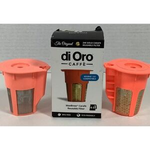 2 DI ORO - MaxBrew 24K Gold Reusable K-Carafe Filter for Keurig 2.0 - K-Cup VG2